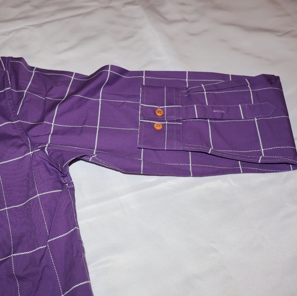Coofandy Long Sleeve Purple & White Checkered, Orange Button Down Shirt, M. NWT. - Picture 6 of 12